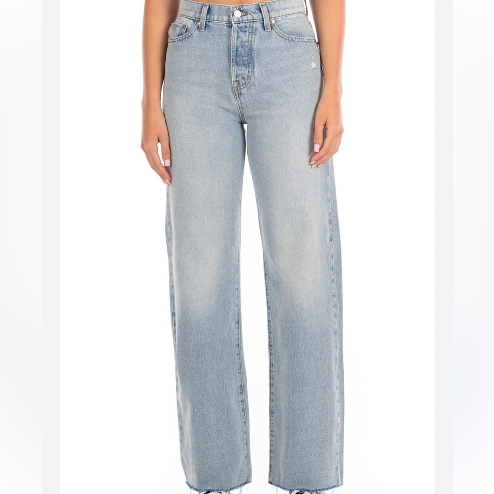 MODERN AMERICAN REXFORD FLEA MKT BLUE RAW HEM JEANS 28